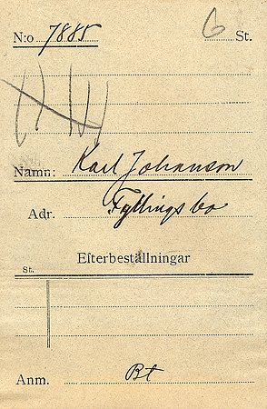 Karl Johansson Fyllingsbo
Nyckelord: Johansson Fyllingsbo