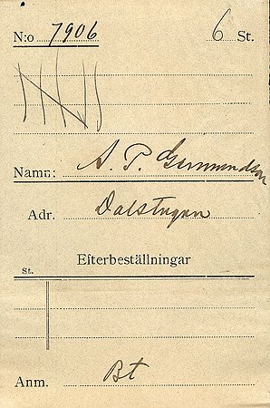 A P Germundsson Dalstugan
Nyckelord: Germundsson Dalstugan